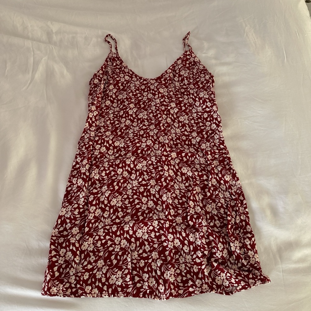 Reformation Red and Cream Floral Dress
